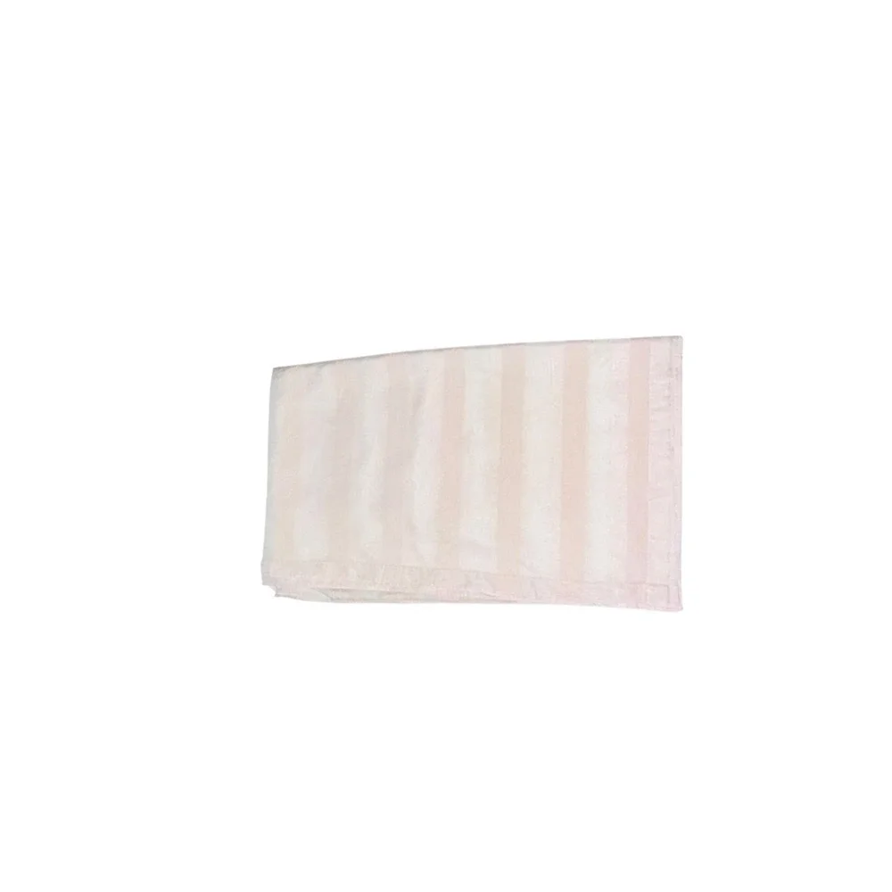 Pair of Vintage Pink Sheer Curtains Drapes 2 Panels Embroidered Stripe 72l x 84w